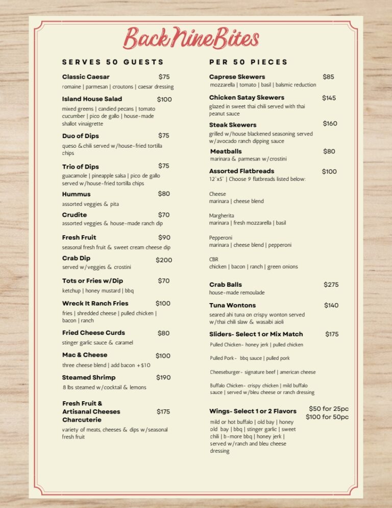 Catering Menu